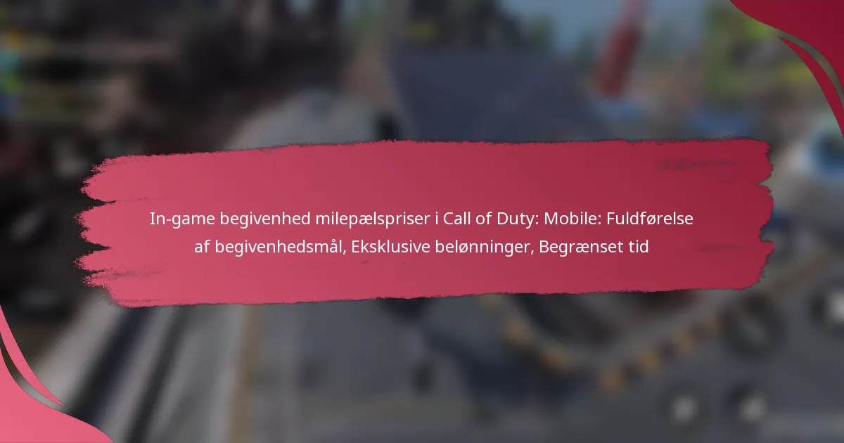 In-game begivenhed milepælspriser i Call of Duty: Mobile: Fuldførelse af begivenhedsmål, Eksklusive belønninger, Begrænset tid