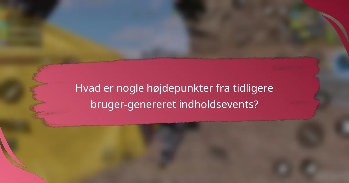 Hvad er nogle højdepunkter fra tidligere bruger-genereret indholdsevents?