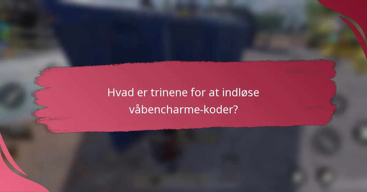Hvad er trinene for at indløse våbencharme-koder?