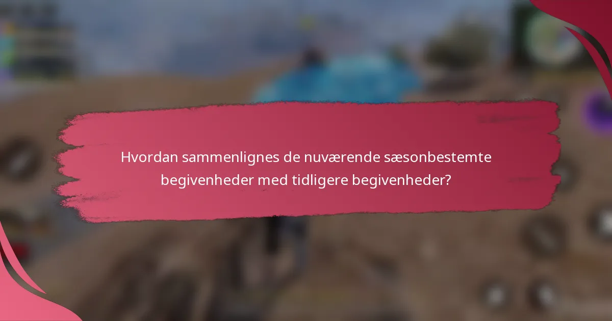Hvordan sammenlignes de nuværende sæsonbestemte begivenheder med tidligere begivenheder?