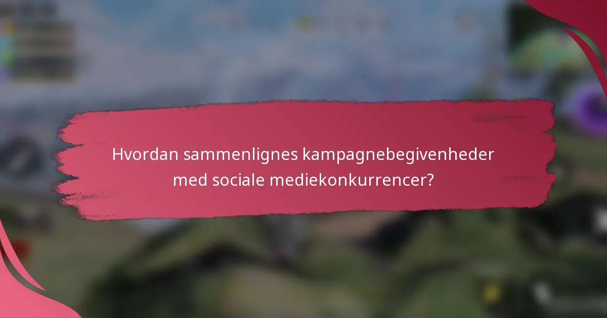 Hvordan sammenlignes kampagnebegivenheder med sociale mediekonkurrencer?